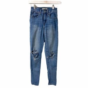 Levi’s 721 Distressed Skinny Blue Jeans SIZE 24